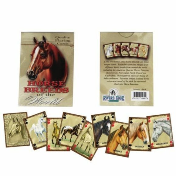 2  NEW DECKS Horse Breeds of the World Playing Cards Artwork by Mary Bausman - Picture 1 of 1